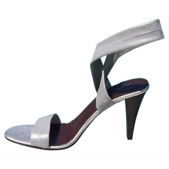 Donald Pliner Couture Metallic Sandal Shoe New Crepe Elastic Ankle Wrap $240 NIB